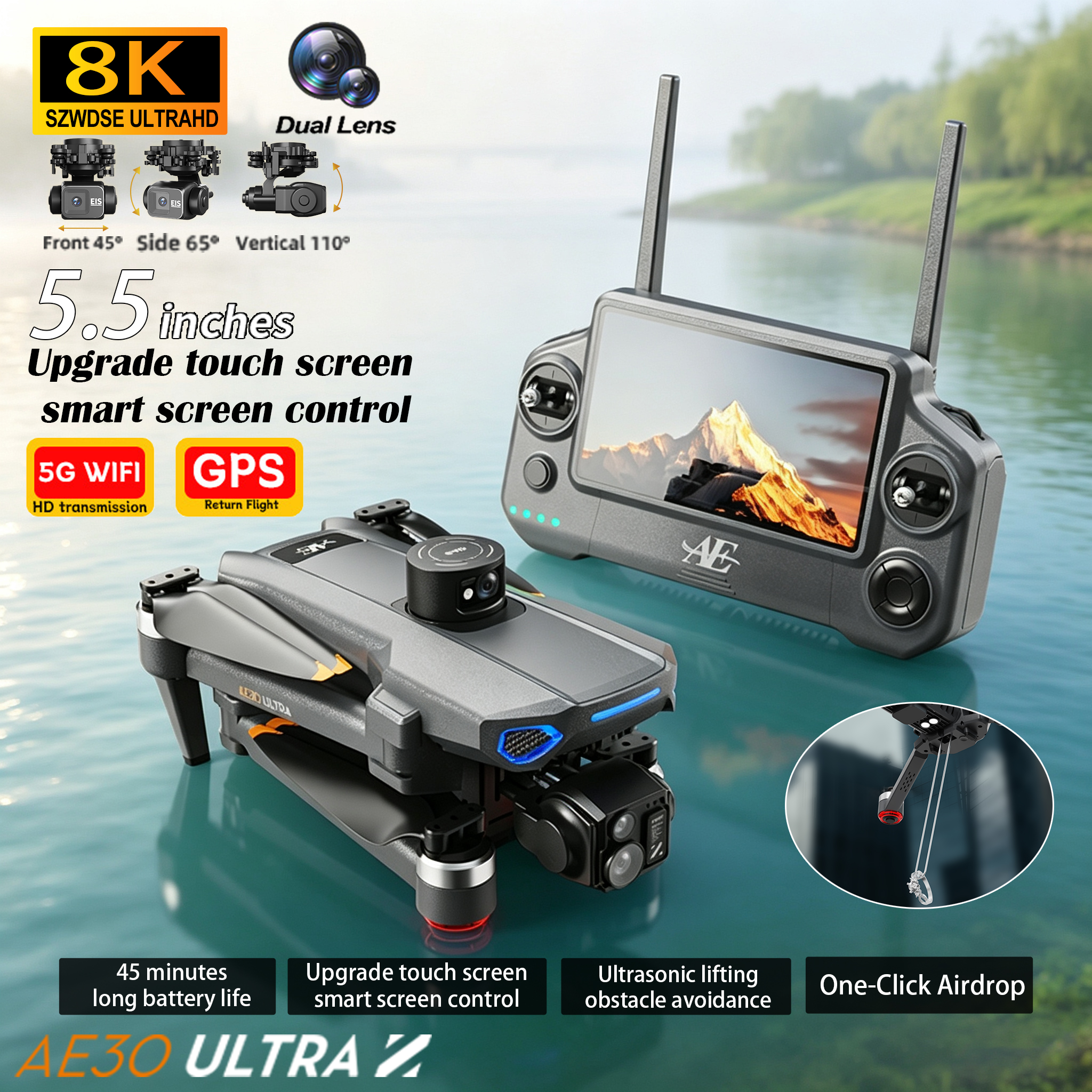 2026 AE30 GPS RC Drone 8K Prof - Drone Gimbal 3 Axis recensione e prezzo